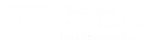 Logotip blanc de la Unió Europea amb la llegenda "Financiat per la Unió Europea"