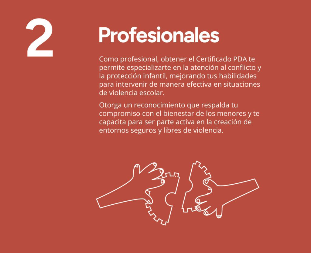 Pestaña que describe cómo obtener el certificado PDA para profesionales