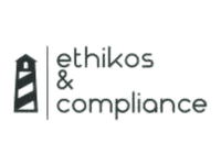Logotipo de Ethikos & Compiance en blanco y negro, como parte de la red de entidades que apoyan el certificado PDA